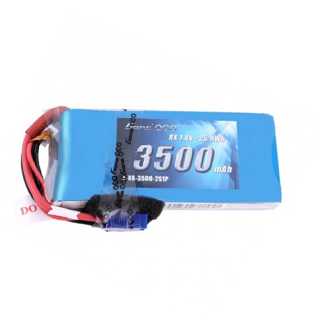 Gens ace 3500mAh 7.4V RX 2S1P Lipo Battery Pack with JR and EC3